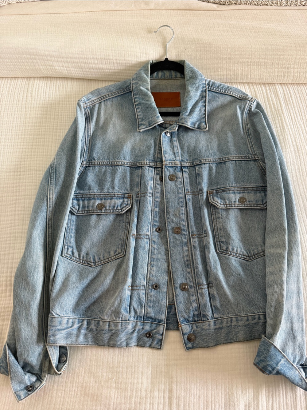 Sandro Light Blue Denim Jacket - Men's Casual Trucker